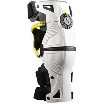 Mobius rodillera X8, color blanco/amarillo, talla XXS