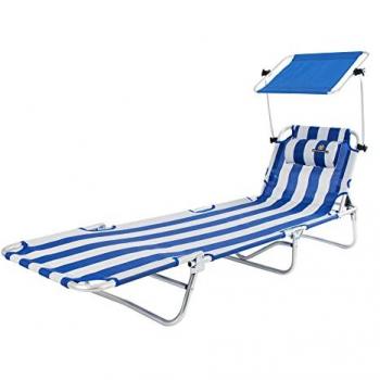 Tumbona Reclinable de Aluminio con Toldo Plegable MAGNESIO 1012 - Marinera Crevicosta Quality Mark