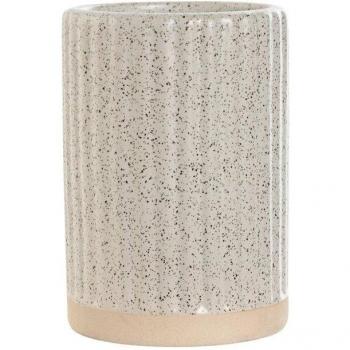 Vaso Home ESPRIT Beige Dorado Gres 7 x 7 x 10,5 cm
