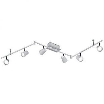 Barra LED Narcos de 6 Spots Intercambiables con Difusor Cónico, Blanco Mate, 550 lm
