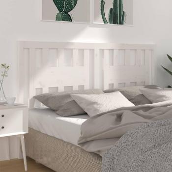 Cabecero para cama blanca de madera maciza de pino 166x4x100 cm