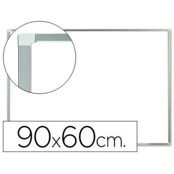 Q-Connect KF01079 Pizarra Blanca Lacada Magnética Marco De Aluminio 90 x 60 Cm