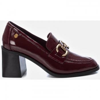 Mocasines de mujer de piel y tacón de 7 cm