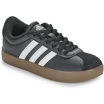 Adidas Zapatillas Vl Court 3.0 Niños, Tenis Unisex para niños, Color Negro con detalles en blanco y suela de goma, Talla 28.5 EU