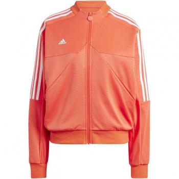 Chaqueta de chándal Adidas Tiro Club TT Mujer Roja - Material: Poliéster, Diseño: Corte ajustado, Características: Tecnología Climalite para control de la humedad, Bolsillos laterales con cremallera, Cierre