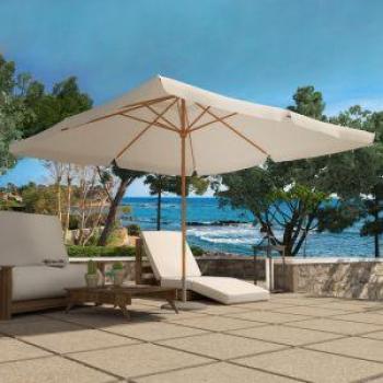 Parasol de madera 3x3 m crudo Concept Usine