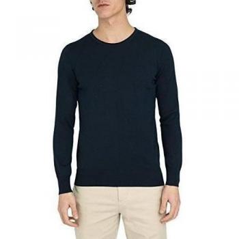Pull col rond Gaby maille fine jersey coton navy pour homme -