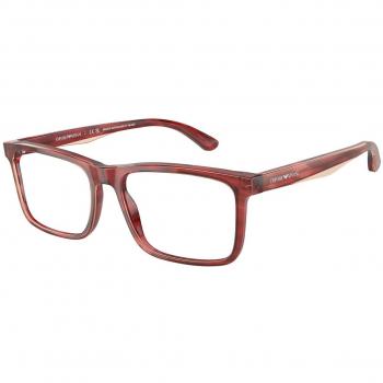 Emporio Armani EA3227 6053 Armazones para Hombre Cristal, Lentes Recetados Para Hombre Transparentes, Gafas Recetadas para Hombre Cristal