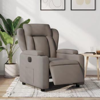Sillón reclinable eléctrico de tela gris taupé vidaXL