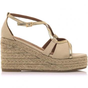 Sandalias de cuña para mujer con piso de rafia