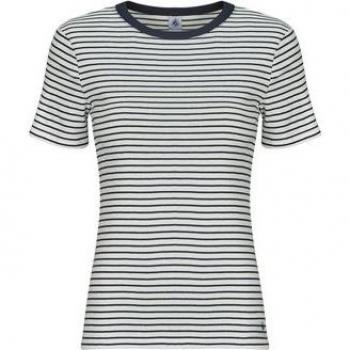 Camiseta de Mujer Petit Bateau L'Iconique de Manga Corta con Cuello Redondo en Rayas Marineras