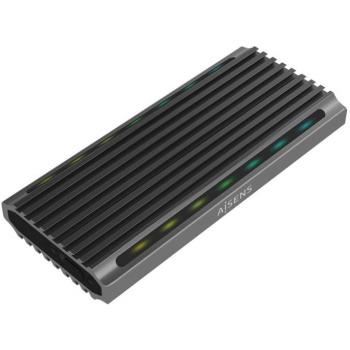 Aisens ASM2-RGB011GR Caja Externa para Disco SSD M.2 SATA/NVMe USB 3.2 Gen2 Sin Tornillos RGB Gaming Gris