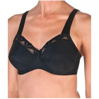 Felina 527-4 Women's Melina Black Embroidery Underwired Support Coverage Full Cup Bra 100D