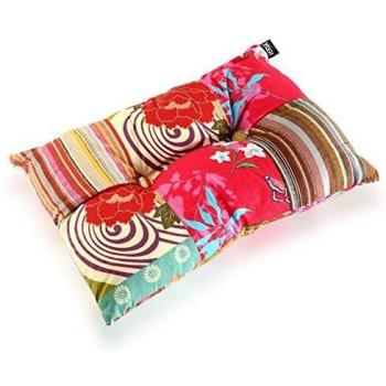 Versa - Pink Patchwork Cojín Decorativo con relleno Rectangular de Algodón para Sofá, Sillón, Cama, Sillas, 15 x 30 x 50 cm, Rosa, Rojo y Azul