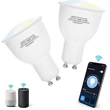 Aigostar Bombilla LED inteligente WiFi GU10, 7W. Regulables de luz cálida a blanca