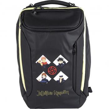 Konix Jujutsu Kaisen 17'' Gaming Backpack - Mochila para videojuegos de 43.2 cm (17 pulgadas), color negro, con 11 bolsillos interiores y 4 exteriores,