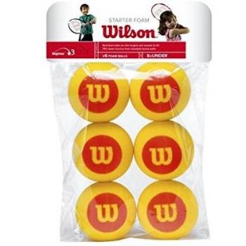 Wilson Tennis Balls, Starter Foam, Pack of 6, Yellow/Red, for Children, WRZ259300