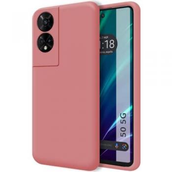 Funda Silicona Líquida Ultra Suave Rosa para TCL 50 5G