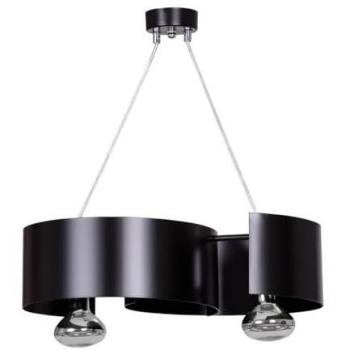 Lámpara de Suspensión Vixon, Acero Negro con Recubrimiento de Polvo, 44x100x20 cm