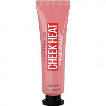 Maybelline New York - Blush Colorete En Crema Cheek Heat All In 1, 30 Coral Ember, Vanilla, 10 Mililitro
