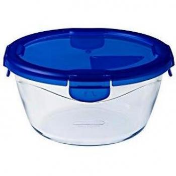 Pyrex Cook & Go Recipiente Redondo 20 cm 160CL con Tapa Cook&GO, Azul, 4.69 cm