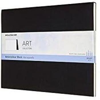Moleskine, Cuaderno para Acuarelas Art Collection, Cubierta de Cartón, Tamaño Extra Grande 19 x 25 cm, Color Negro, 20 Páginas
