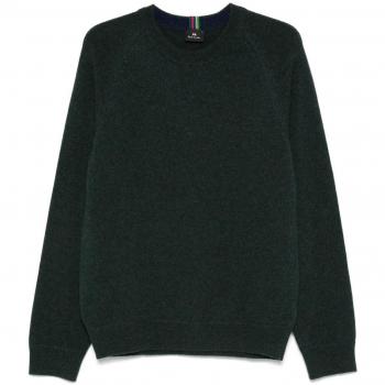 Paul Smith Men's Merino Wool Crewneck Sweater in Green - Size Large