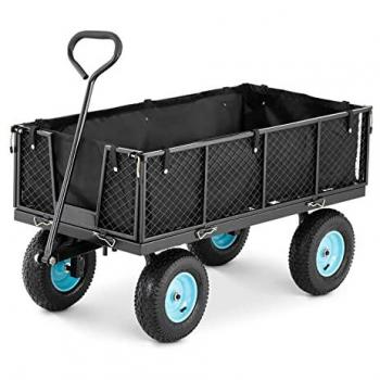 Carrito Plegable de Jardín con Capacidad de Carga de 550 kg y Ruedas de Goma
