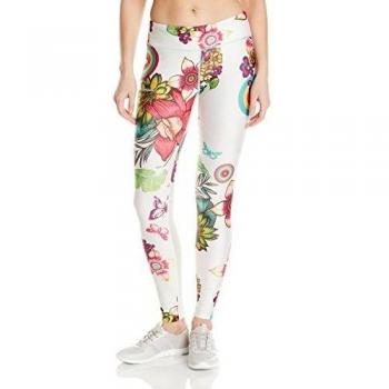 Desigual Mujer Leggings fr Long Tights T, mujer, color Naranja - beige, tamaño M
