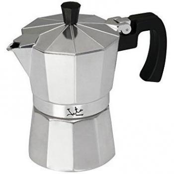 Cafetera Italiana Clásica JATA CCA3 en Aluminio Plateado, Capacidad 3 Tazas