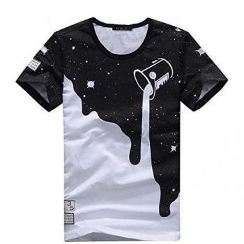 Camisa De Verano De Los Nuevos Hombres Camiseta De Impresión De Leche De Manga Corta De Manga Corta