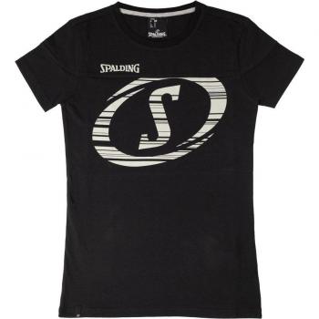Camiseta de Manga Corta para Mujer Spalding Fast, Color Negro/Melange Gris, Talla Mediana