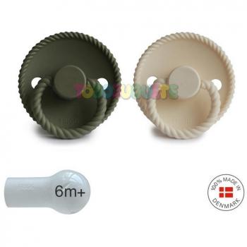 Chupetes Frigg Block Silicona Cream/Olive 6m