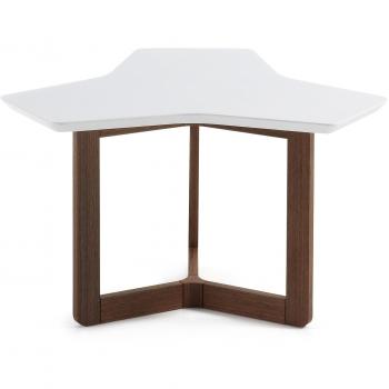 Kave Home Mesa Centro Treffles 76 cm, marrón y blanco