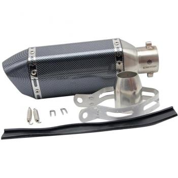 Sharplace Tubería de Escape con Silenciador 51mm Montaje 310mm Repuesto para Motocicleta - Cabon