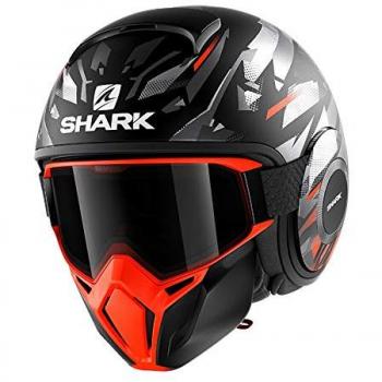 Shark Casco Jet Drak Street kanhji negro naranja gris Kos talla S