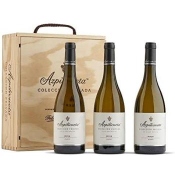 Azpilicueta Colección Privada Blanco Caja de madera Premium 3 botellas D.O.Ca Rioja Vino - 750 ml