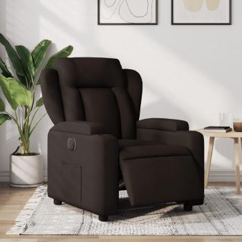 Sillón eléctrico reclinable en tela marrón oscuro Vidaxl