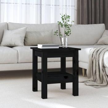 Mesa de salón negra 35x35x40 cm madera maciza de pino