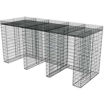 vidaXL Muro de Gaviones para Contenedor de Basura Acero 270x100x130 cm Orden