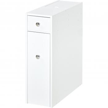 Mueble Auxiliar de Baño HOMCOM con 2 Cajones y Compartimiento Superior Blanco