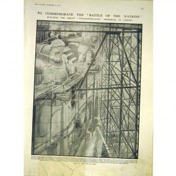 Impresión Conmemorativa 1911 de Wehl de la Batalla de Volkerschlacht Leipzig [Cocina y Hogar]