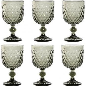 Set de Copas Home ESPRIT Gris Cristal 240 ml (6 Unidades)
