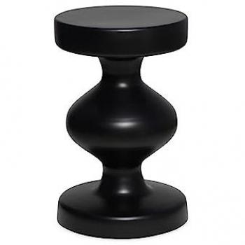Mesa auxiliar de metal Hawa, negra, Ø29.5 x H 47 cm