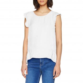 Vila Clothes Viranny S/l Top, Camiseta sin Mangas para Mujer, Blanco