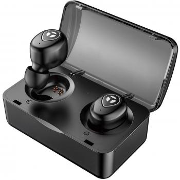 Auriculares Bluetooth 5.0, TRANYA Auriculares deportivos in ear Manos Libres con microfono con Caja de Carga para iPhone y otros Smart Phones-Negro