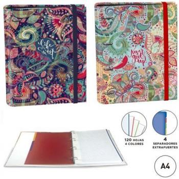 Carpeta de anillas A4 con recambio estampado paisley, surtido