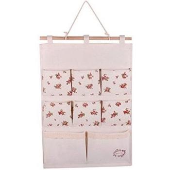 GudeHome Lino/algodón Tela Puerta de la Pared Organizador Vestidor Bolsa de Almacenamiento Caso 8 Bolsillos del Organizador del hogar