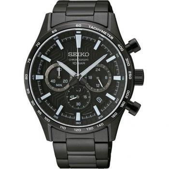 Seiko Neo Sports SSB415P1 - Reloj de hombre con correa de acero inoxidable y esfera negra