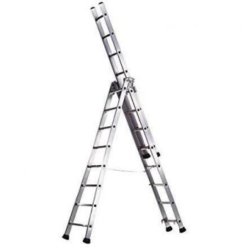 WOLFPACK LINEA PROFESIONAL 23020660 Escalera Aluminio Industrial Pronor 3 Tramos 9 Peldaños